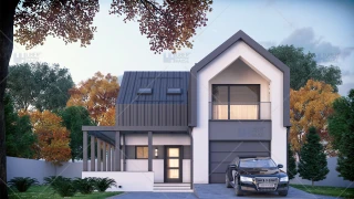Proiect casa cu mansarda (136 mp) - Emuna Proiect casa cu mansarda (136 mp) - Emuna